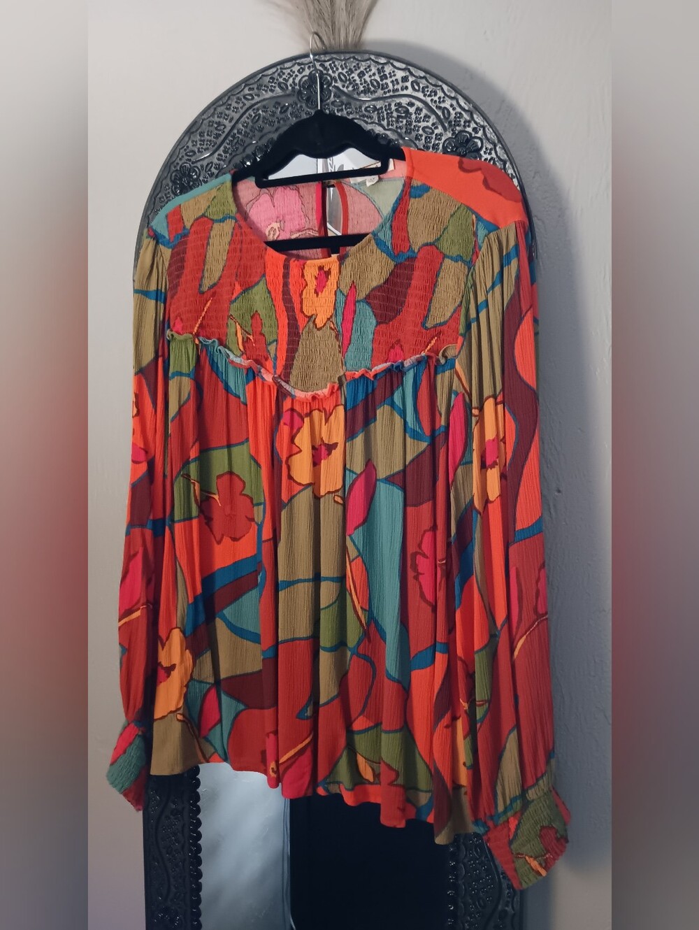 ✨️Easel Women’s Floral Print Long Sleeve Blouse - Multicolor. Sz:1X